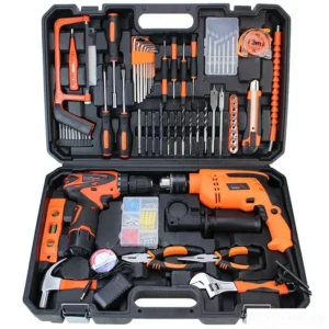 Comprehensive Tool Kit: 220V Electric Drill in a 70-Piece Adjustable Toolbox