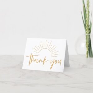 Blushing Blooms and Golden Rays: Express Gratitude with Boho Sunshine Thank You Cards