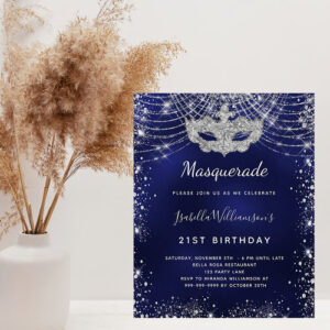 Navy Blue and Silver Budget-Friendly Masquerade Birthday Bash Bundle